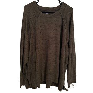 Aerie green and black heathered lounge crewneck sweater loose fit Woman's L | g2